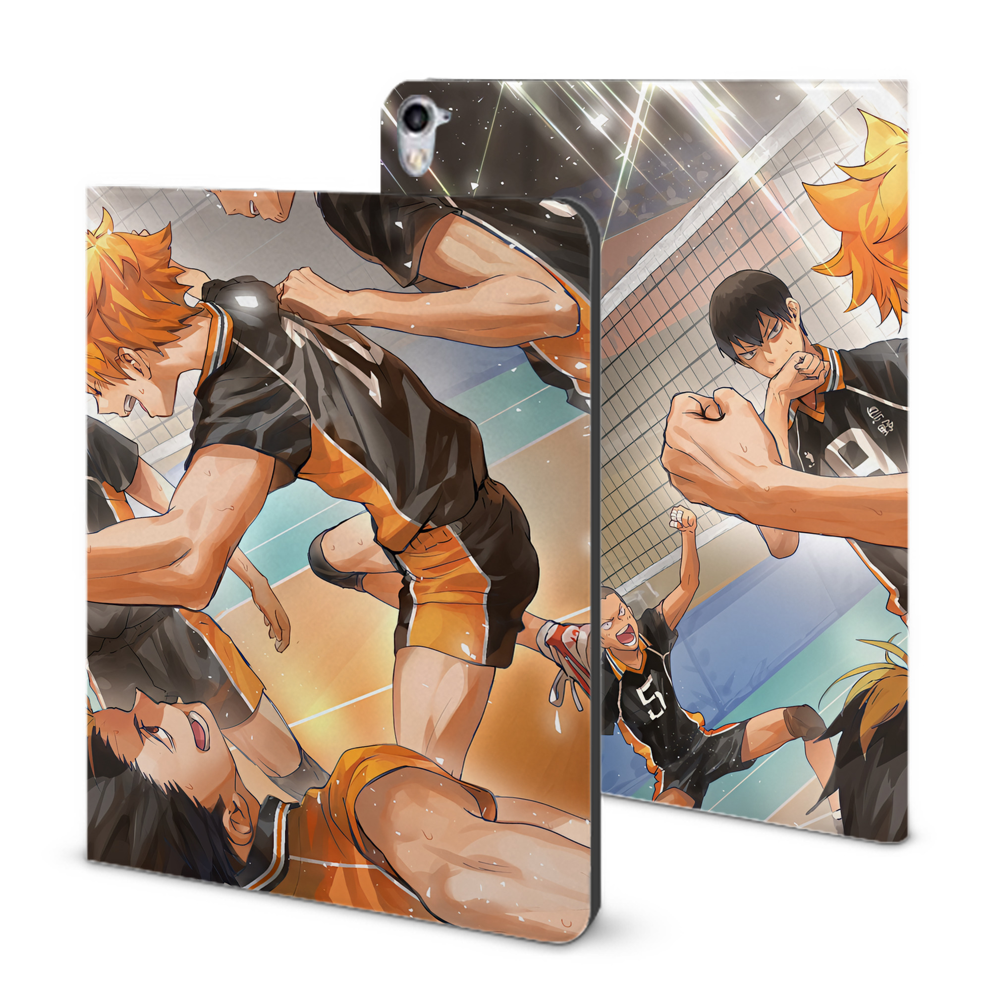 （画像用） ハイキュー!! Haikyu!! IPad ケース ブック型 PUレザー TPU 耐衝撃 軽量 薄型 ペン収納なし 全面保護 IPad 各モデル対応